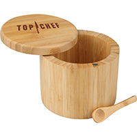 Bamboo Salt Box With Magnetic Swivel Lid